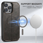 Custodia magnetica per telefono Magsafe in pelle Suteni J05, For iPhone 15 Pro, For iPhone 15 Plus, For iPhone 15