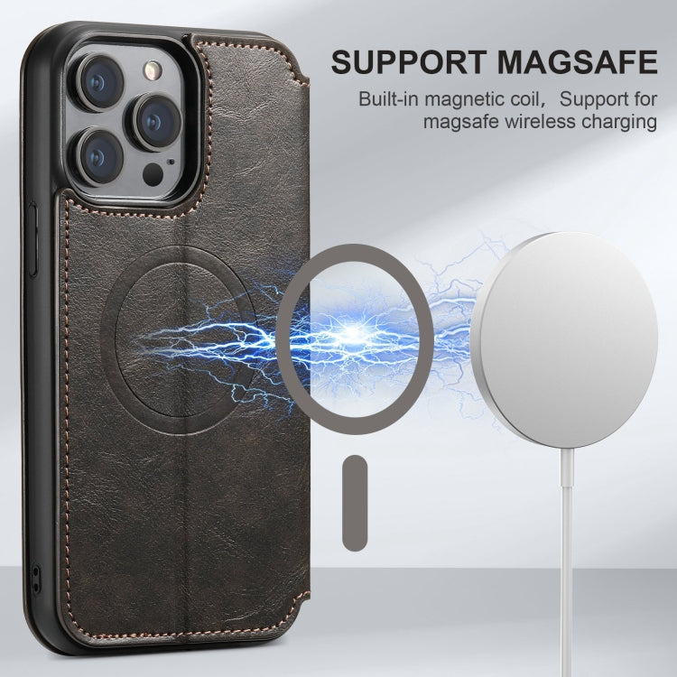 Custodia magnetica per telefono Magsafe in pelle Suteni J05, For iPhone 15 Pro, For iPhone 15 Plus, For iPhone 15