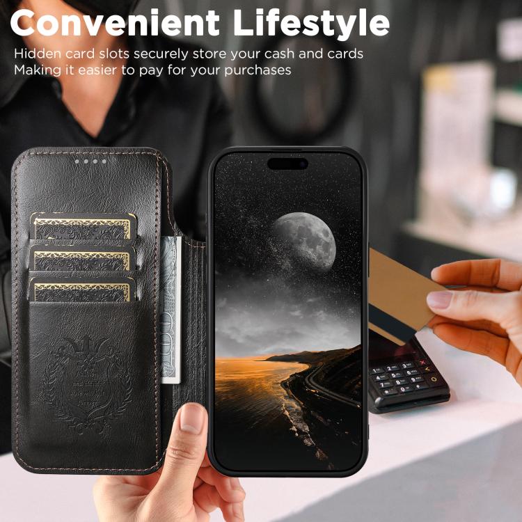 Custodia magnetica per telefono Magsafe in pelle Suteni J05, For iPhone 17 AIr, For iPhone 16 Pro Max, For iPhone 16 Pro, For iPhone 16 Plus, For iPhone 16, For iPhone 15 Pro Max