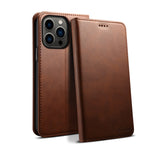 Custodia per cellulare in pelle con chiusura orizzontale con texture di vitello Suteni, For iPhone 15 Pro, For iPhone 15 Plus, For iPhone 15, For iPhone 17e / 16e
