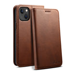 Custodia per cellulare in pelle con chiusura orizzontale con texture di vitello Suteni, For iPhone 15 Pro, For iPhone 15 Plus, For iPhone 15, For iPhone 17e / 16e