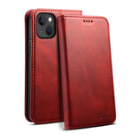 Custodia per cellulare in pelle con chiusura orizzontale con texture di vitello Suteni, For iPhone 15 Pro, For iPhone 15 Plus, For iPhone 15, For iPhone 17e / 16e
