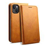 Custodia per cellulare in pelle con chiusura orizzontale con texture di vitello Suteni, For iPhone 15 Pro, For iPhone 15 Plus, For iPhone 15, For iPhone 17e / 16e