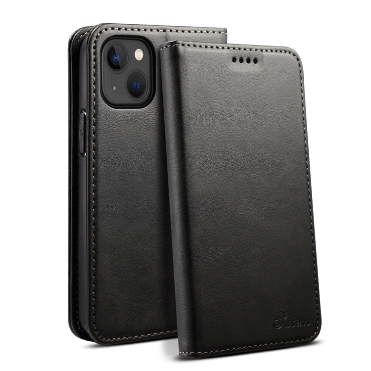 Custodia per cellulare in pelle con chiusura orizzontale con texture di vitello Suteni, For iPhone 15 Pro, For iPhone 15 Plus, For iPhone 15, For iPhone 17e / 16e