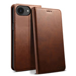 Custodia per cellulare in pelle con chiusura orizzontale con texture di vitello Suteni, For iPhone 15 Pro, For iPhone 15 Plus, For iPhone 15, For iPhone 17e / 16e