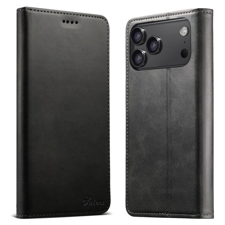 Custodia per cellulare in pelle con chiusura orizzontale con texture di vitello Suteni, For iPhone 18, For iPhone 18 Pro, For iPhone 18 Pro Max, For iPhone 17 Pro Max, For iPhone 17 Pro, For iPhone 17