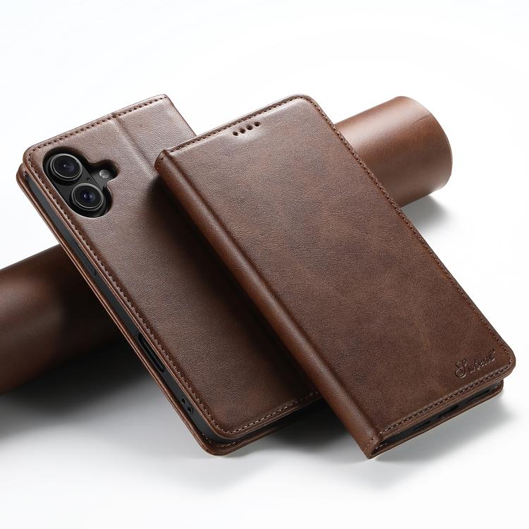 Custodia per cellulare in pelle con chiusura orizzontale con texture di vitello Suteni, For iPhone 18, For iPhone 18 Pro, For iPhone 18 Pro Max, For iPhone 17 Pro Max, For iPhone 17 Pro, For iPhone 17