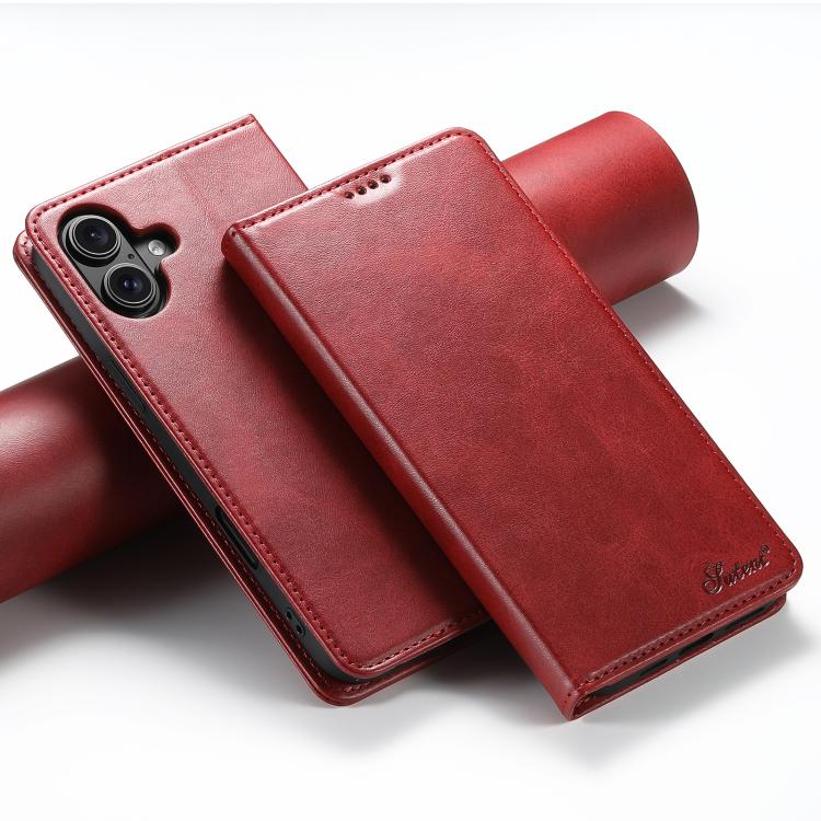 Custodia per cellulare in pelle con chiusura orizzontale con texture di vitello Suteni, For iPhone 18, For iPhone 18 Pro, For iPhone 18 Pro Max, For iPhone 17 Pro Max, For iPhone 17 Pro, For iPhone 17