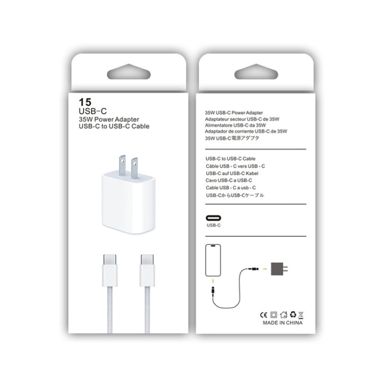Caricatore USB-C PD 35W con cavo Type-C 1m per iPhone 15