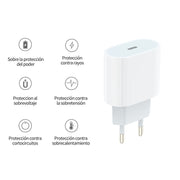 Caricabatterie con porta USB-C/Type-C PD35W con cavo dati da Type-C a Type-C da 1 m, presa EU, EU Plug + Type-C Cable