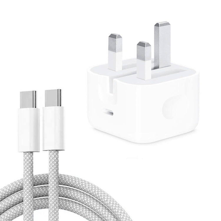 Caricatore con porta USB-C/Type-C PD35W con cavo dati da Type-C a Type-C da 1 m, presa UK, UK Plug + Type-C Cable