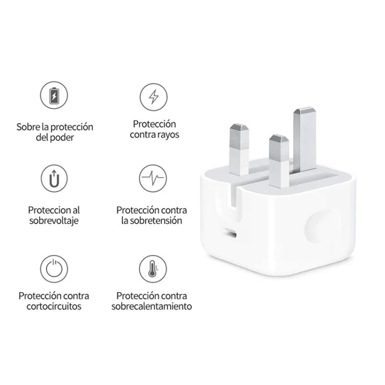 Caricatore USB-C PD 35W con cavo Type-C 1m, presa UK