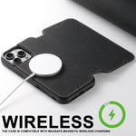 Custodia magnetica per telefono Magsafe in pelle Suteni J06 retrò opaca con texture litchi, For iPhone 16 Pro, For iPhone 16 Plus, For iPhone 16, For iPhone 15 Pro Max, For iPhone 15 Pro, For iPhone 15 Plus, For iPhone 15