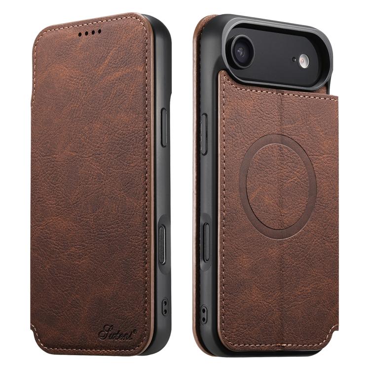Custodia magnetica per telefono Magsafe in pelle Suteni J06 retrò opaca con texture litchi, For iPhone 18, For iPhone 18 Pro, For iPhone 18 Pro Max, For iPhone 17 Pro Max, For iPhone 17 Pro, For iPhone 17, For iPhone Air, For iPhone 16 Pro Max