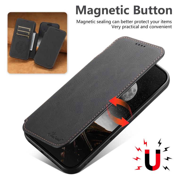 Custodia magnetica per telefono Magsafe in pelle Suteni J06 retrò opaca con texture litchi, For iPhone 18, For iPhone 18 Pro, For iPhone 18 Pro Max, For iPhone 17 Pro Max, For iPhone 17 Pro, For iPhone 17, For iPhone Air, For iPhone 16 Pro Max