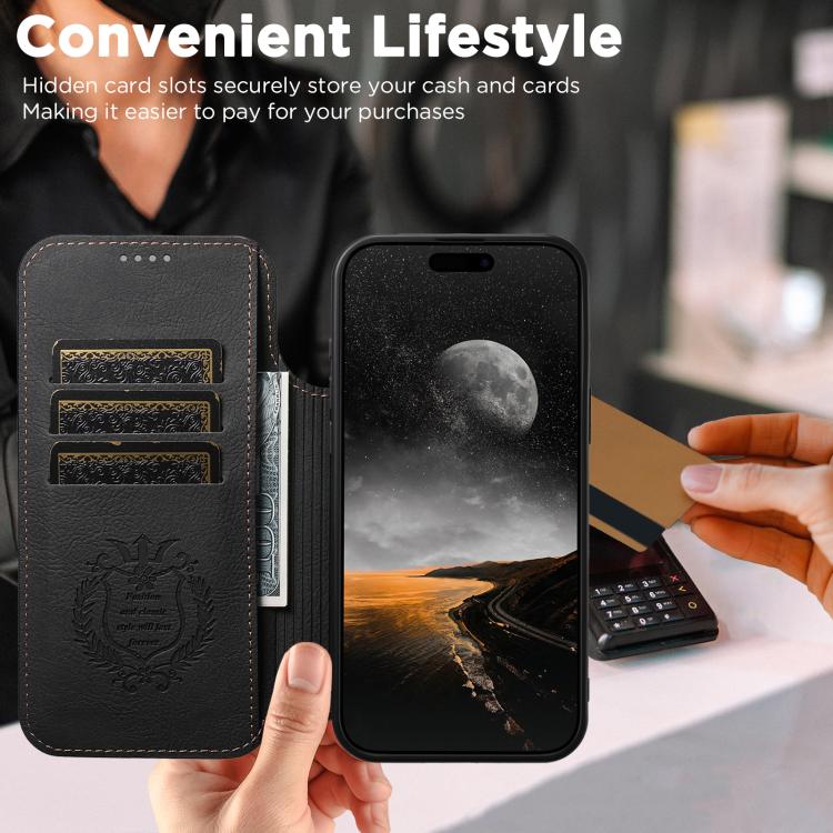 Custodia magnetica per telefono Magsafe in pelle Suteni J06 retrò opaca con texture litchi, For iPhone 18, For iPhone 18 Pro, For iPhone 18 Pro Max, For iPhone 17 Pro Max, For iPhone 17 Pro, For iPhone 17, For iPhone Air, For iPhone 16 Pro Max