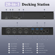 WAVLINK UG69PD10 da 1 a 4 schermi Trasferimento AV 4K/5K Hub docking station da USB-C a HD Type-C, US Plug, UK Plug, EU Plug, AU Plug