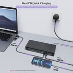 WAVLINK UG69PD10 da 1 a 4 schermi Trasferimento AV 4K/5K Hub docking station da USB-C a HD Type-C, US Plug, UK Plug, EU Plug, AU Plug