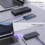 WAVLINK UG69PD10 da 1 a 4 schermi Trasferimento AV 4K/5K Hub docking station da USB-C a HD Type-C, US Plug, UK Plug, EU Plug, AU Plug