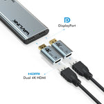 WAVLINK WL-UTD05H Convertitore mini docking station Thunderbolt 3 doppia 4K con 2 adattatori DP-HD, WL-UTD05H