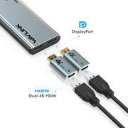 WAVLINK WL-UTD05H Convertitore mini docking station Thunderbolt 3 doppia 4K con 2 adattatori DP-HD, WL-UTD05H
