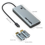 WAVLINK WL-UTD05H Convertitore mini docking station Thunderbolt 3 doppia 4K con 2 adattatori DP-HD, WL-UTD05H