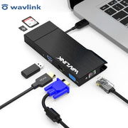 WAVLINK WL-UG39DH2 Adattatore splitter da USB 3.0 a HD/VGA/Gigabit Ethernet, UG39DH2