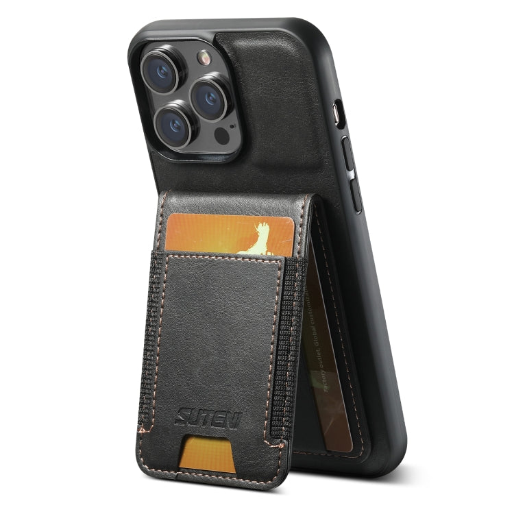 Custodia per telefono con supporto posteriore in pelle cerata a olio Suteni H03, For iPhone 11, For iPhone 11 Pro, For iPhone 17e / 16e, For iPhone 12 / 12 Pro