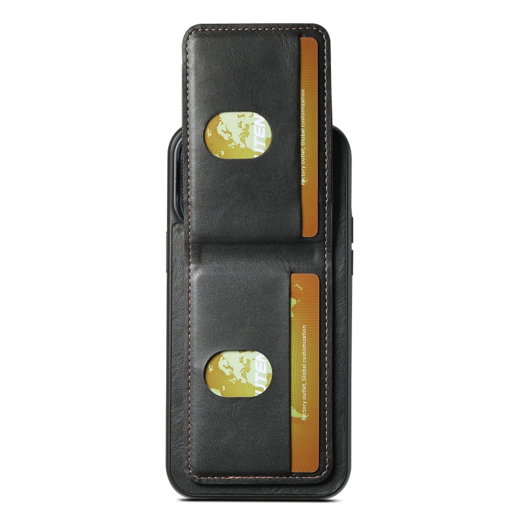 Custodia per telefono con supporto posteriore in pelle cerata a olio Suteni H03, For iPhone 11, For iPhone 11 Pro, For iPhone 17e / 16e, For iPhone 12 / 12 Pro