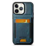 Custodia per telefono con supporto posteriore in pelle cerata a olio Suteni H03, For iPhone 11, For iPhone 11 Pro, For iPhone 17e / 16e, For iPhone 12 / 12 Pro