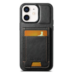 Custodia per telefono con supporto posteriore in pelle cerata a olio Suteni H03, For iPhone 11, For iPhone 11 Pro, For iPhone 17e / 16e, For iPhone 12 / 12 Pro