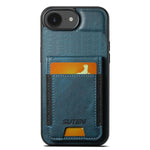 Custodia per telefono con supporto posteriore in pelle cerata a olio Suteni H03, For iPhone 11, For iPhone 11 Pro, For iPhone 17e / 16e, For iPhone 12 / 12 Pro