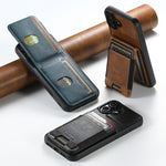 Custodia per telefono con supporto posteriore in pelle cerata a olio Suteni H03, For iPhone 11, For iPhone 11 Pro, For iPhone 17e / 16e, For iPhone 12 / 12 Pro
