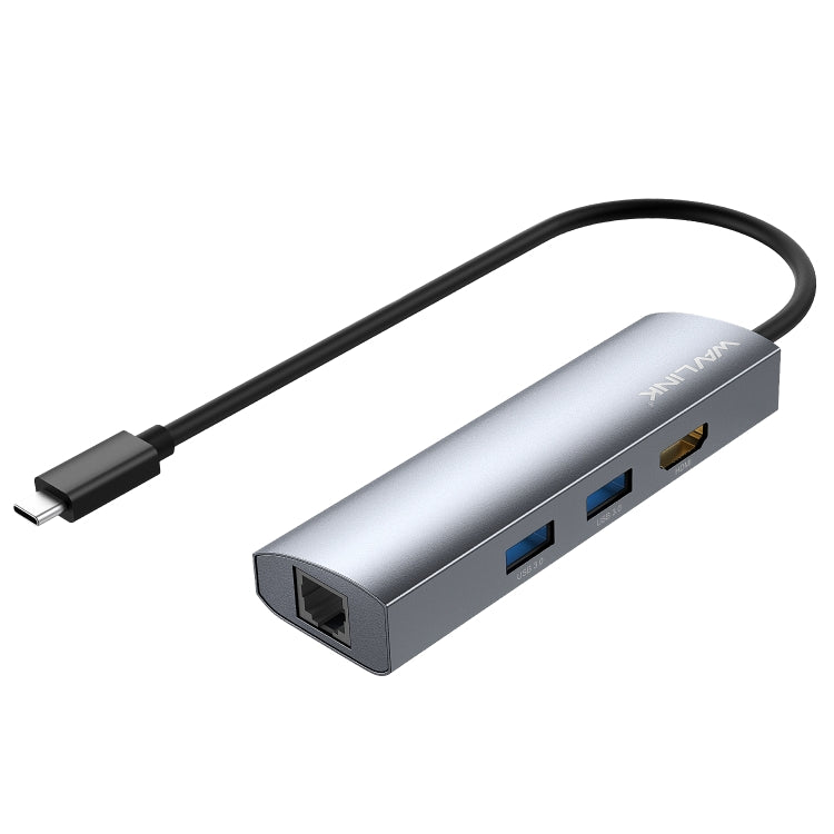 Adattatore HUB USB-C 4-in-1 HDMI 4K 60Hz 2xUSB3.0 RJ45 Gigabit
