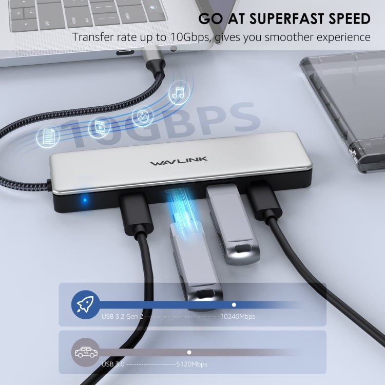 WAVLINK WL-UHP3411 Hub USB-C 4 porte 10G 3.2 Gen2