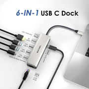 WAVLINK WL-UHP3414 100 W Alimentazione 10 Gbps 4K HDMI USB-C Dock HUB 3xUSB3.2 Gen 2 + Porta Ethernet 2,5G, UHP3414