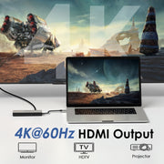 WAVLINK WL-UHP3414 100 W Alimentazione 10 Gbps 4K HDMI USB-C Dock HUB 3xUSB3.2 Gen 2 + Porta Ethernet 2,5G, UHP3414