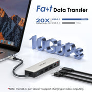 WAVLINK WL-UHP3414 100 W Alimentazione 10 Gbps 4K HDMI USB-C Dock HUB 3xUSB3.2 Gen 2 + Porta Ethernet 2,5G, UHP3414