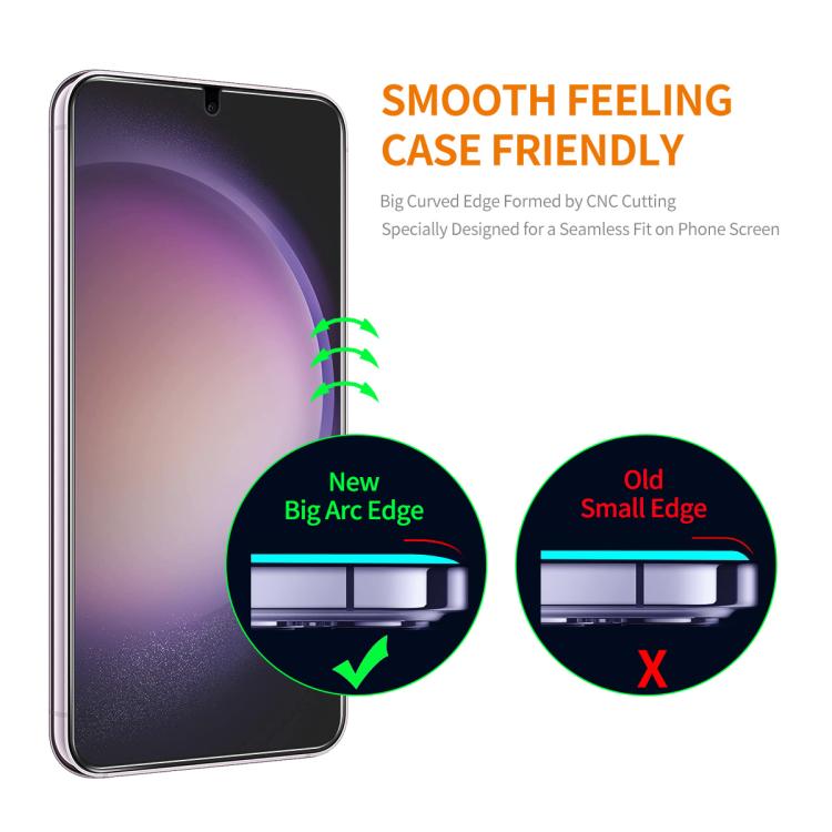 2 pellicole in vetro temperato ENKAY da 0,18 mm di alta qualità in alluminio-silicio, supporto per sblocco impronte digitali ad ultrasuoni, For Galaxy S26 FE 5G, For Galaxy S26+ 5G, For Galaxy S26 Ultra 5G, For Galaxy S26 5G, For Galaxy S24 Ultra 5G   ...