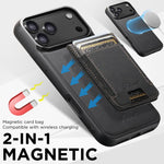 Custodia per telefono a portafoglio staccabile MagSafe in pelle con texture litchi Suteni H17, For iPhone Air, For iPhone 16 Pro Max, For iPhone 16 Pro, For iPhone 16 Plus, For iPhone 16, For iPhone 15 Pro Max