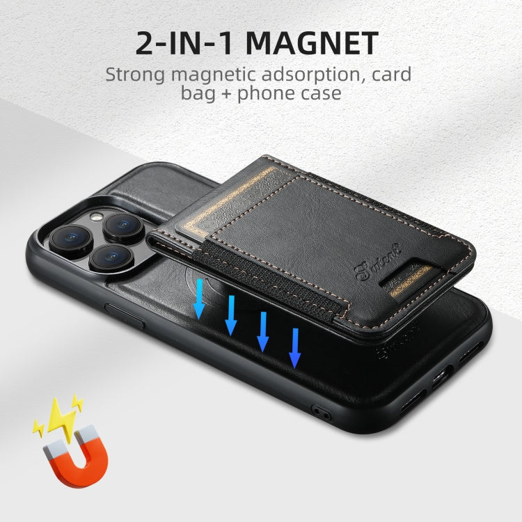 Custodia per telefono a portafoglio staccabile MagSafe in pelle Suteni H17 Oil Eax, For iPhone 16 Pro, For iPhone 16 Plus, For iPhone 16, For iPhone 15 Pro Max