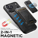 Custodia per telefono a portafoglio staccabile MagSafe in pelle Suteni H17 Oil Eax, For iPhone 17 Pro, For iPhone 17, For iPhone Air, For iPhone 16 Pro Max