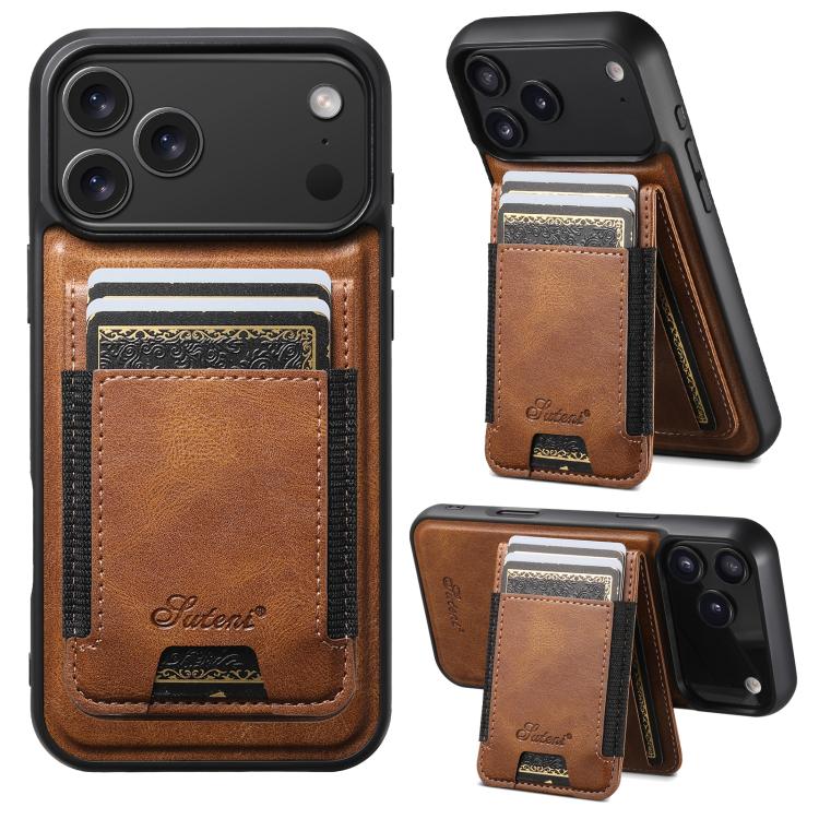 Custodia per telefono a portafoglio staccabile MagSafe in pelle Suteni H17 Oil Eax, For iPhone 17 Pro, For iPhone 17, For iPhone Air, For iPhone 16 Pro Max