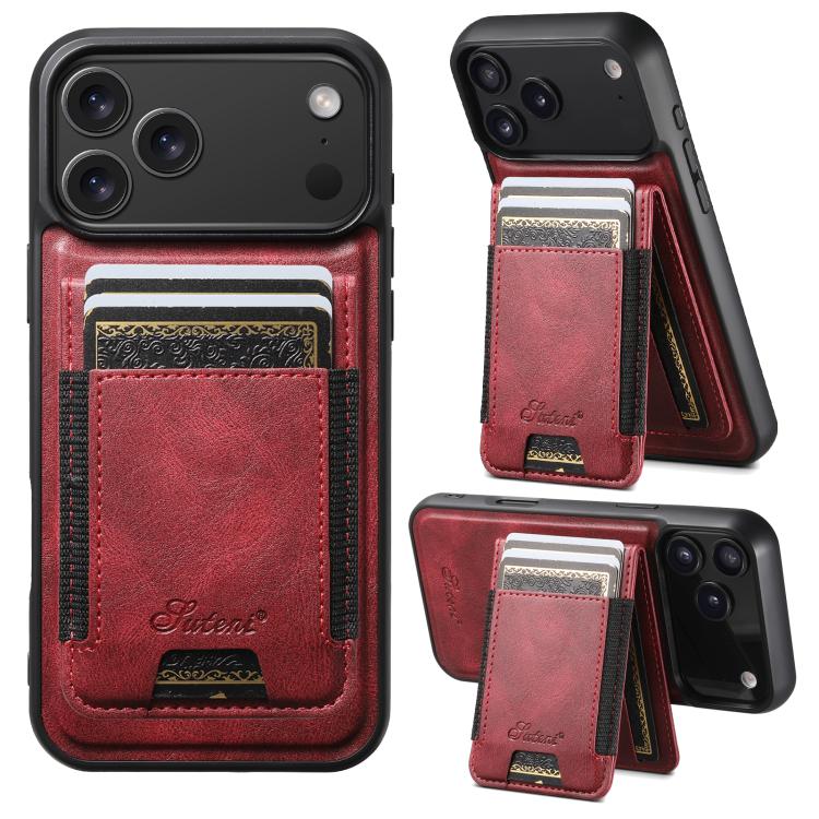 Custodia per telefono a portafoglio staccabile MagSafe in pelle Suteni H17 Oil Eax, For iPhone 17 Pro, For iPhone 17, For iPhone Air, For iPhone 16 Pro Max