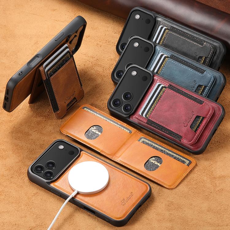Custodia per telefono a portafoglio staccabile MagSafe in pelle Suteni H17 Oil Eax, For iPhone 14, For iPhone 14 Pro, For iPhone 14 Pro Max, For iPhone 13 Pro Max