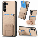 Custodia per telefono con supporto pieghevole per borsa in fibra di carbonio, For Samsung Galaxy A15, For Samsung Galaxy A35 5G, For Samsung Galaxy S24 Ultra 5G, For Samsung Galaxy S24+ 5G
