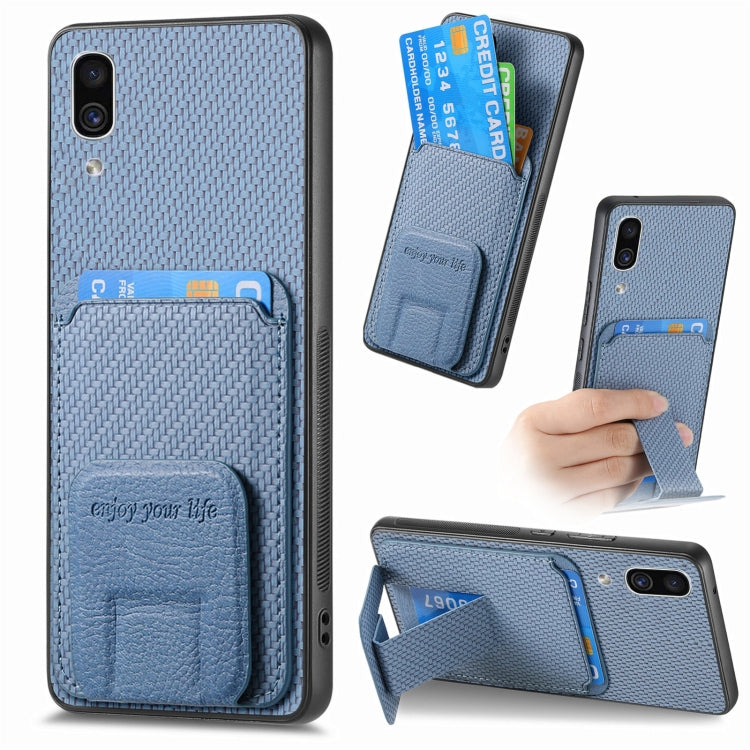 Custodia portafoglio in fibra di carbonio per Samsung Galaxy A70