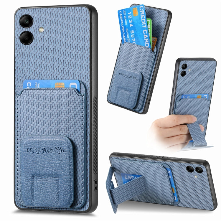 Custodia per telefono con supporto pieghevole per borsa in fibra di carbonio, For Samsung Galaxy S23 Ultra 5G, For Samsung Galaxy S23+ 5G, For Samsung Galaxy S23 5G, For Samsung Galaxy A04 4G