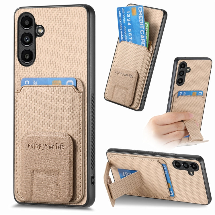 Custodia per telefono con supporto pieghevole per borsa in fibra di carbonio, For Samsung Galaxy S23 FE 5G, For Samsung Galaxy A34 5G, For Samsung Galaxy A54 5G, For Samsung Galaxy A04e