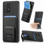 Custodia per telefono con supporto pieghevole per borsa in fibra di carbonio, For Samsung Galaxy A73 5G, For Samsung Galaxy A33 5G, For Samsung Galaxy A13 4G, For Samsung Galaxy S22 Ultra 5G